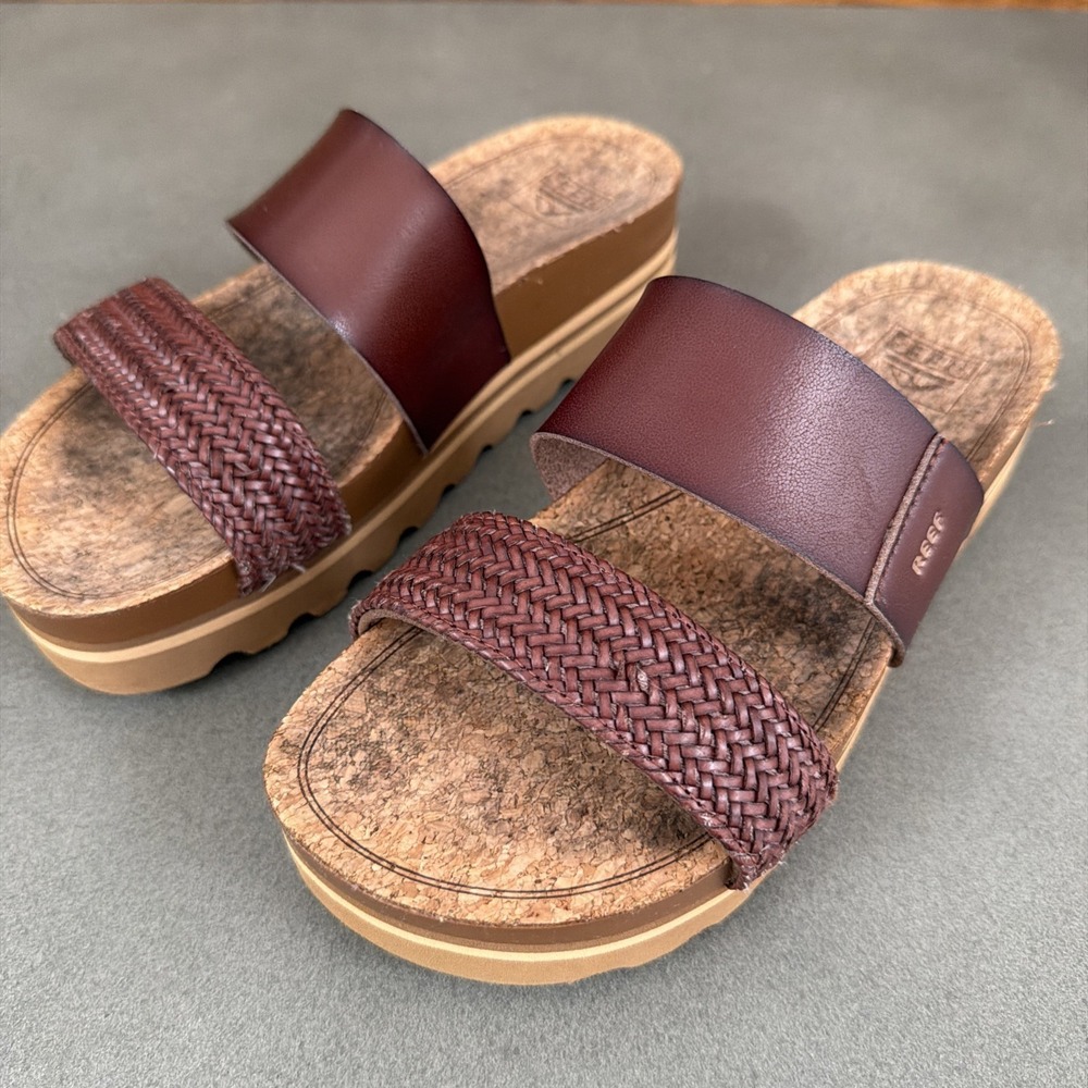 REEF CUSHION VISTA HI  BRAID WOMENS SANDAL - Espresso‎ , Size 7